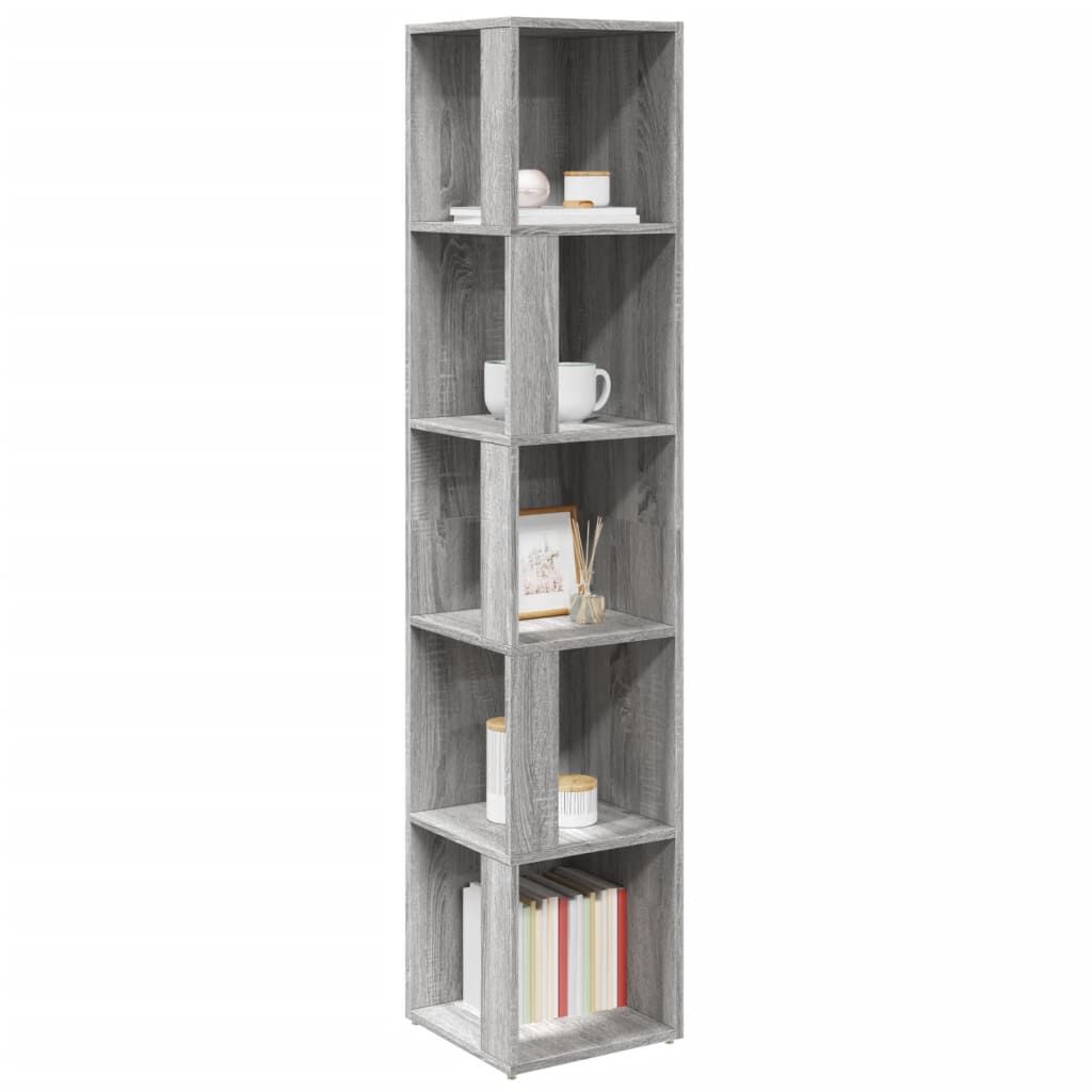 vidaXL Γωνιακό Έπιπλο Γκρι Sonoma 33x33x164,5 εκ. από Επεξεργ. Ξύλο