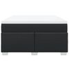 vidaXL Κρεβάτι Boxspring με Στρώμα Μαύρο 140x190εκ.από Συνθετικό Δέρμα