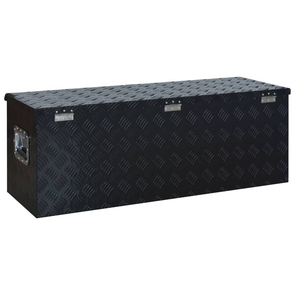 vidaXL Κουτί Αποθήκευσης Μαύρο 1085 x 370 x 400 χιλ. Αλουμινίου