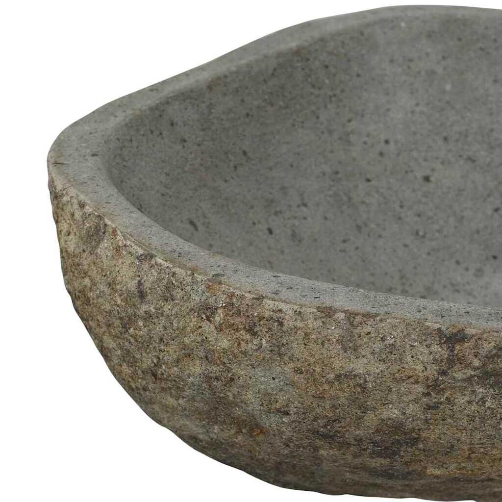 vidaXL Λεκάνη Ανοιχτό γκρι (46-52) x (35-40) x 15 εκ. Πέτρα Ποταμού
