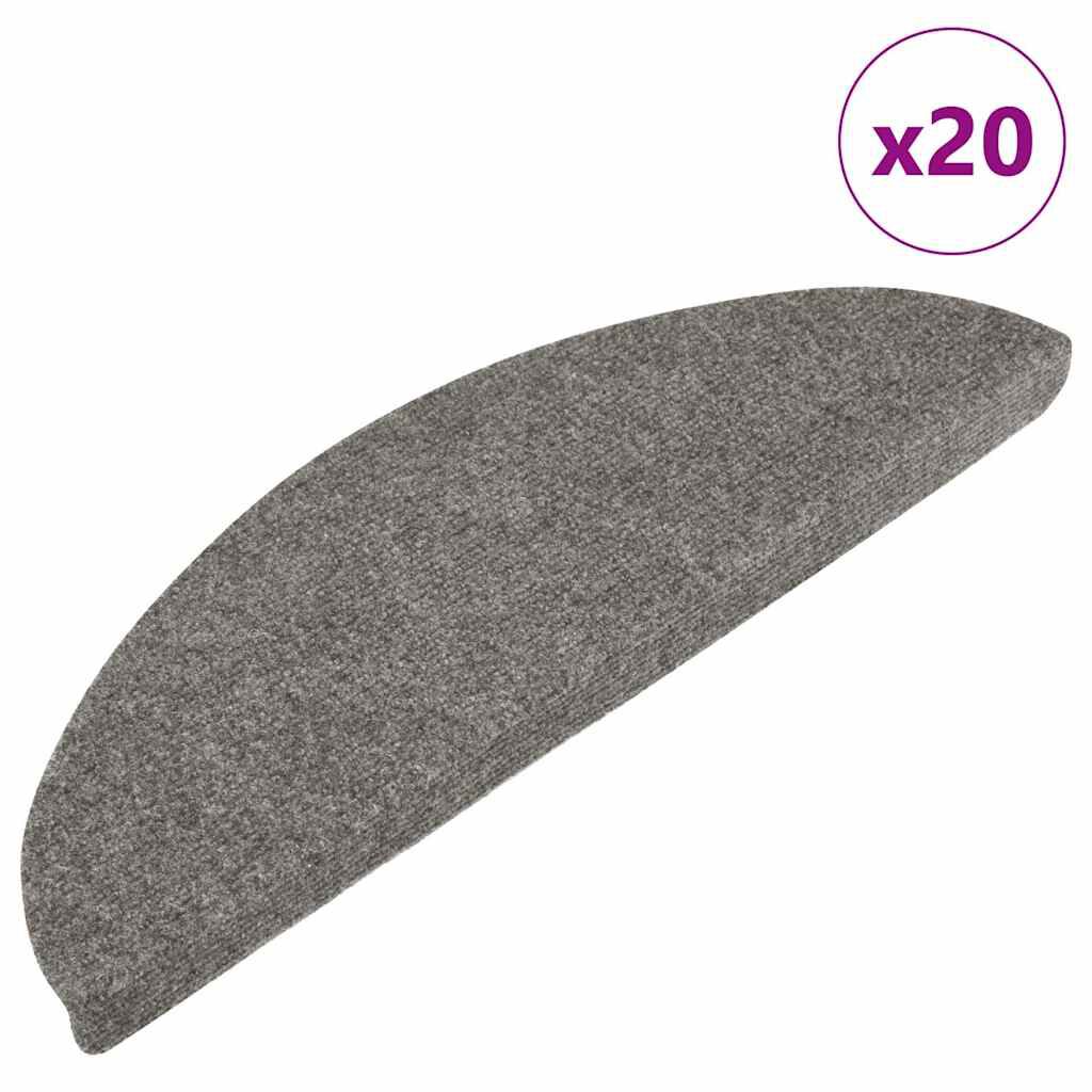 vidaXL Πατάκια Σκάλας Αυτοκόλλητα 20 τεμ. Γκρι 56 x 17 x 3 εκ.