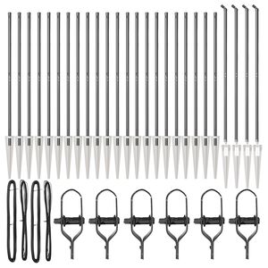 vidaXL Στύλος Περιφράξεων Άλλο 26 pcs Ασημί 3.2 x 3.2 x 170 εκ Ατσάλι