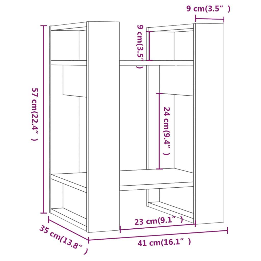vidaXL Βιβλιοθήκη/Διαχωριστικό Χώρου Λευκό 41x35x57 εκ. Μασίφ Πεύκο