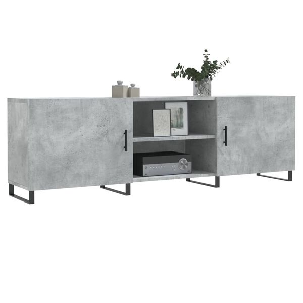 vidaXL Έπιπλο Τηλεόρασης Γκρι Σκυροδέματος 150x30x50 εκ. Επεξ. Ξύλο