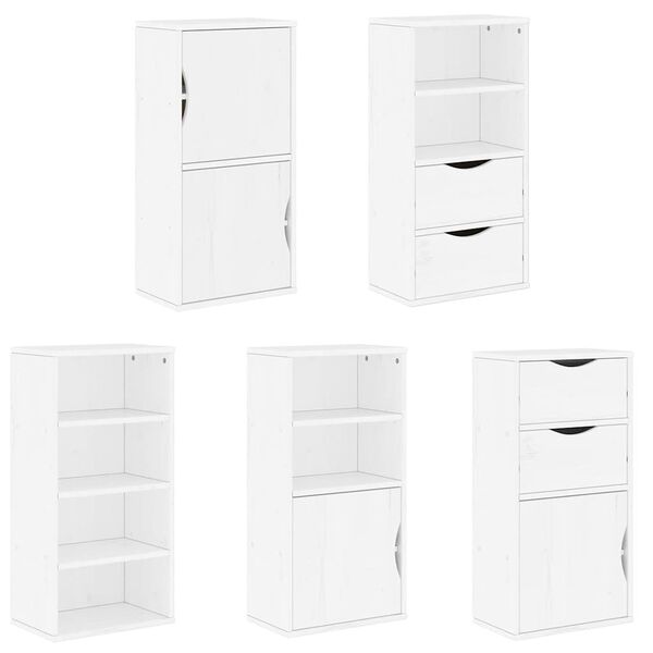 vidaXL Πλαϊνά ντουλάπια 5 τεμ. ODDA 40x24x79 εκ. από Μασίφ Ξύλο Πεύκου