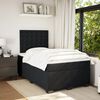 vidaXL Κρεβάτι Boxspring με Στρώμα Μαύρο 120 x 200 εκ. Βελούδινο
