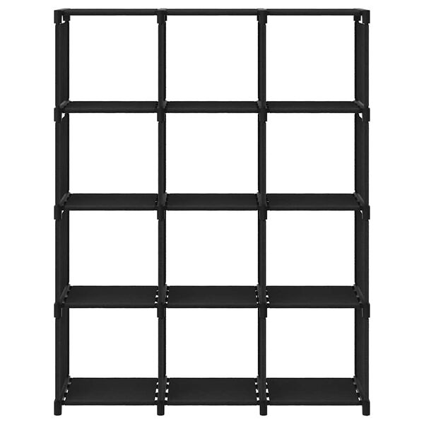 vidaXL Ραφιέρα με 12 Κύβους Μαύρη 103 x 30 x 141 εκ. Υφασμάτινη