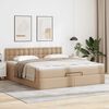 vidaXL Οθωμανικό κρεβάτι με στρώμα Cappucino 140x200cm Faux Leather