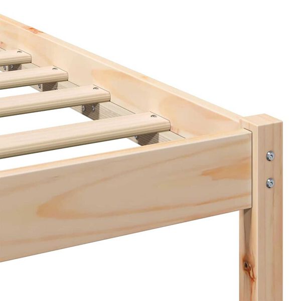 vidaXL Σκελετός Κρεβατιού Καφέ 100 x 220 cm Μασίφ ξύλο πεύκου