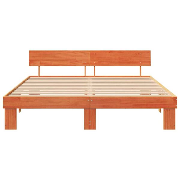 vidaXL Σκελετός Κρεβατιού Καφέ κεριού 180 x 200 cm Μασίφ ξύλο πεύκου