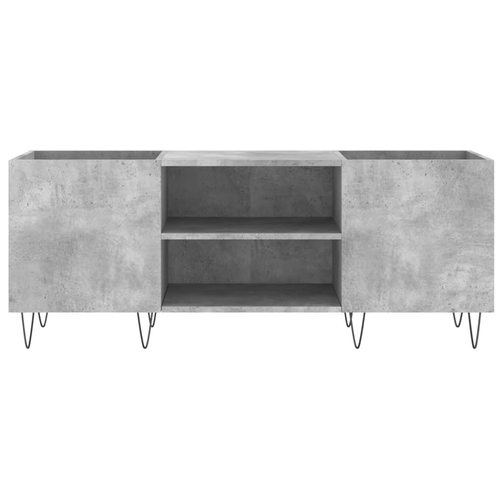 vidaXL Δισκοθήκη Γκρι Σκυροδέματος 121x38x48 εκ. Επεξεργασμένο Ξύλο