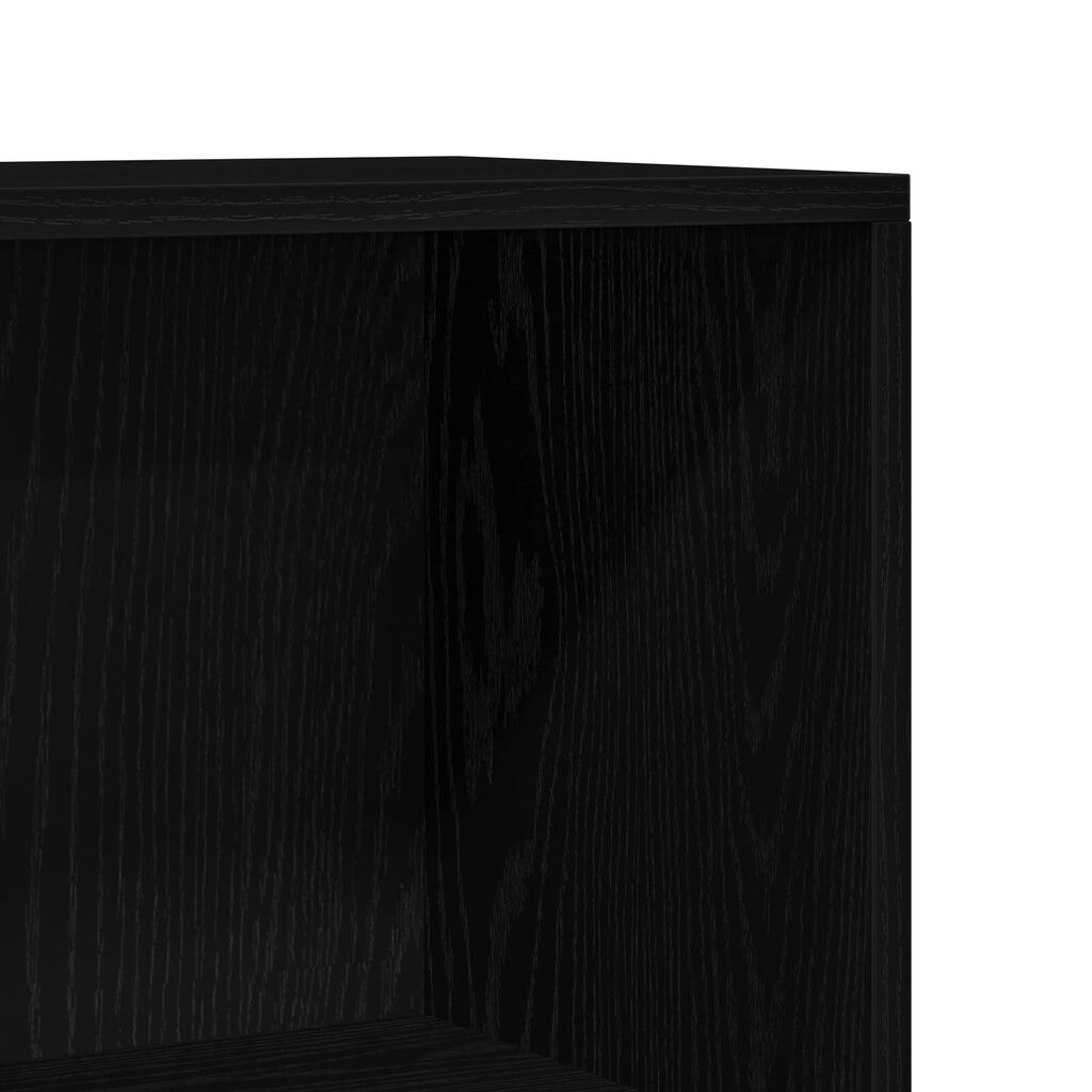 vidaXL Μαύρη Δρύινη Βιβλιοθήκη - 60x24x176 εκ