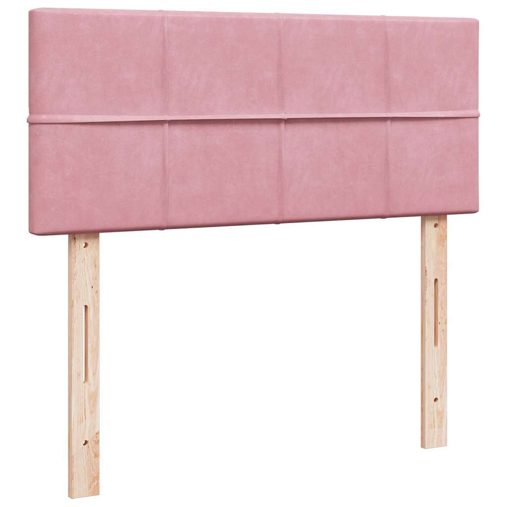 vidaXL Κρεβάτι Boxspring με Στρώμα Ροζ 120x190 εκ. Βελούδινο