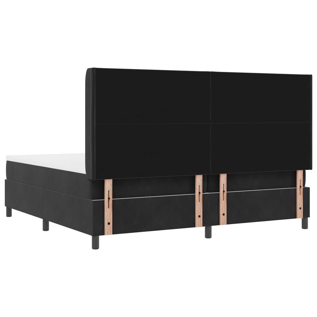 vidaXL Κρεβάτι Box Spring LED με Στρώμα Μαύρο 200 x 200 cm Βελούδο