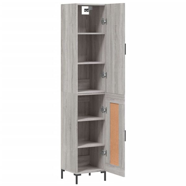 vidaXL Μπουφές Sonoma Γκρι 34,5 x 34 x 180 εκ. από Επεξεργασμένο Ξύλο
