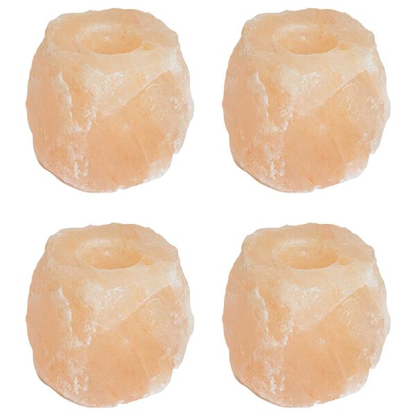 vidaXL Κηροπήγια από αλάτι 4 τεμάχια 2,8 kg Ροζ