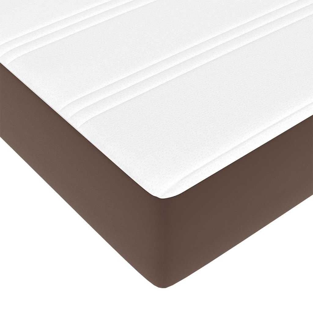 vidaXL Οθωμανικό κρεβάτι με στρώμα καφέ 100x200cm Faux Leather