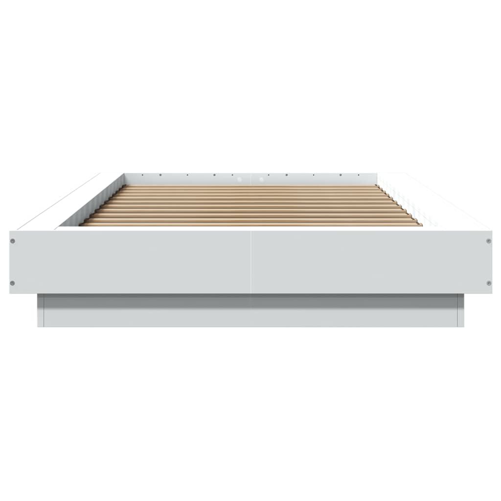 vidaXL Πλαίσιο Κρεβατιού με LED Λευκό 90 x 200 εκ. Επεξεργ. Ξύλο