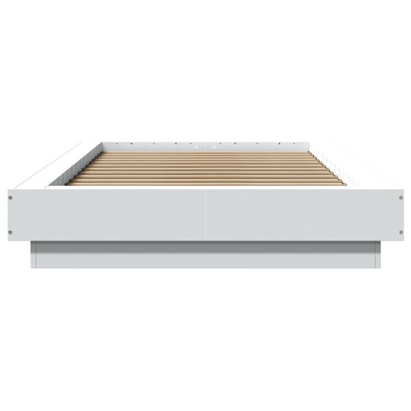 vidaXL Πλαίσιο Κρεβατιού με LED Λευκό 90 x 200 εκ. Επεξεργ. Ξύλο