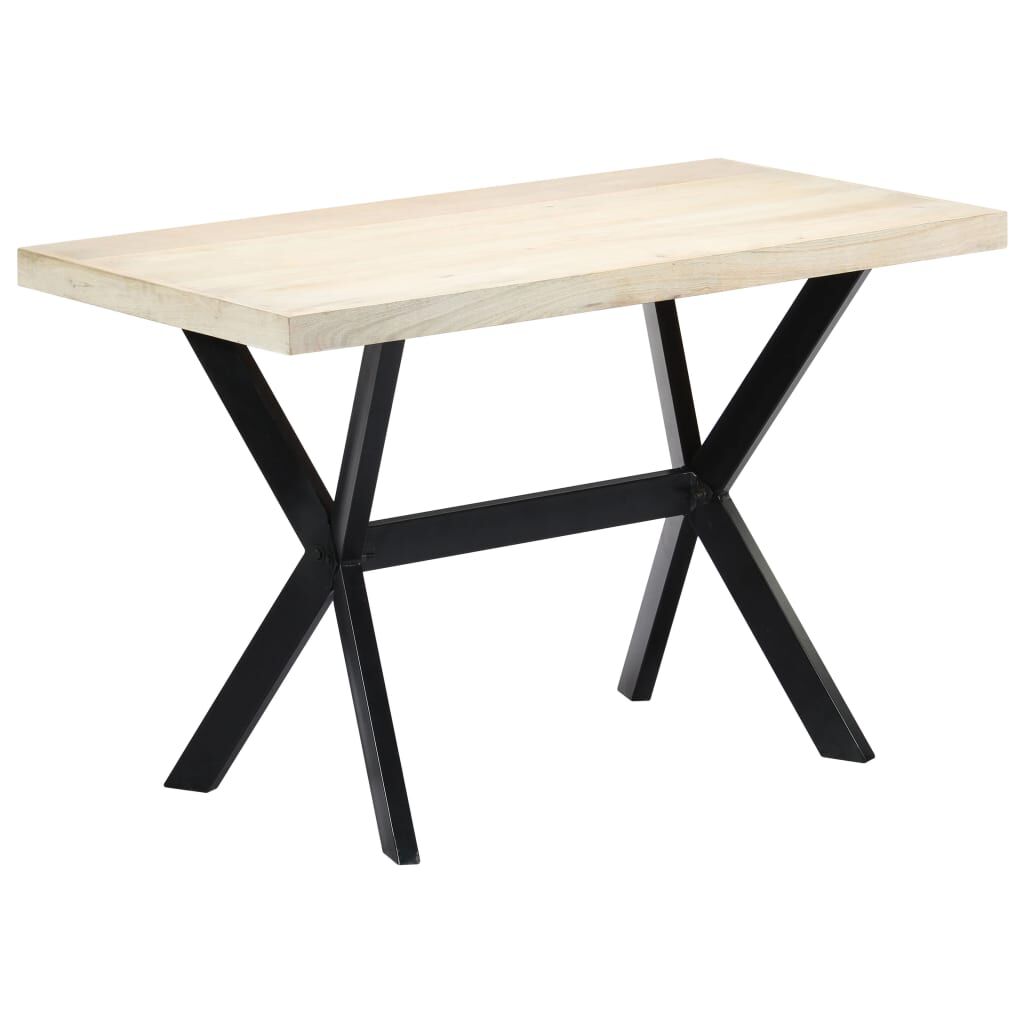vidaXL Τραπεζαρία Λευκή 120 x 60 x 75 εκ. από Μασίφ Ξύλο Μάνγκο