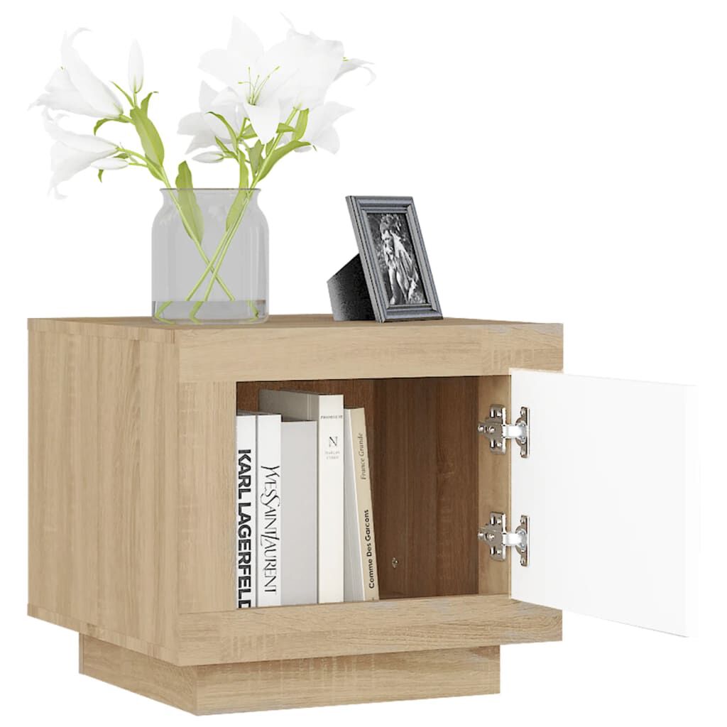 vidaXL Τραπεζάκι Σαλονιού Λευκό & Sonoma Δρυς 51x50x45 εκ. Επεξ. Ξύλο