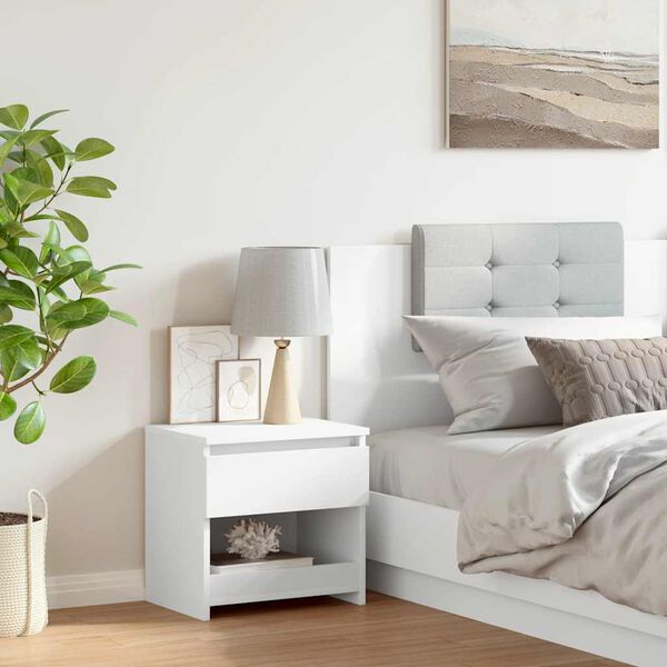 vidaXL Κομοδίνο Λευκό 40 x 30 x 39 εκ. από Επεξ. Ξύλο