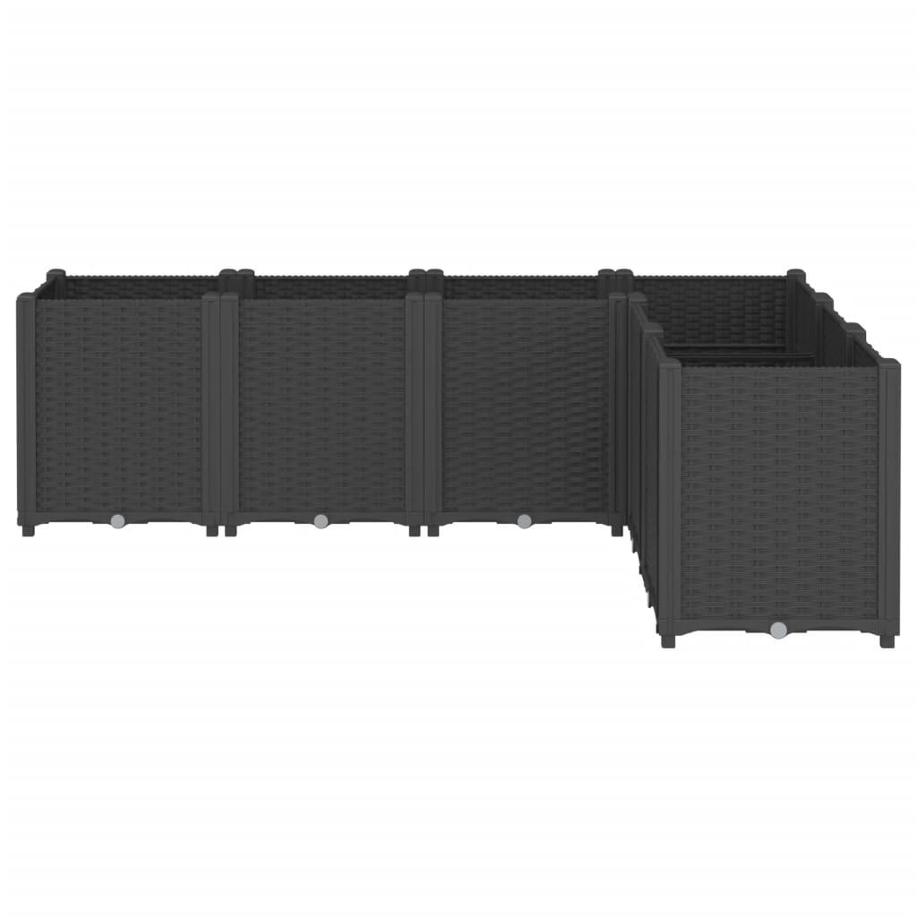 vidaXL Ζαρντινιέρα Κήπου Μαύρη 160x120x53 εκ. Πολυπροπυλένιο
