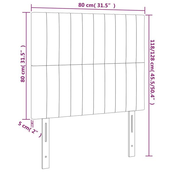 vidaXL Κεφαλάρια Κρεβατιού 2 τεμ. Ροζ 80 x 5 x 78/88 εκ. Βελούδινο