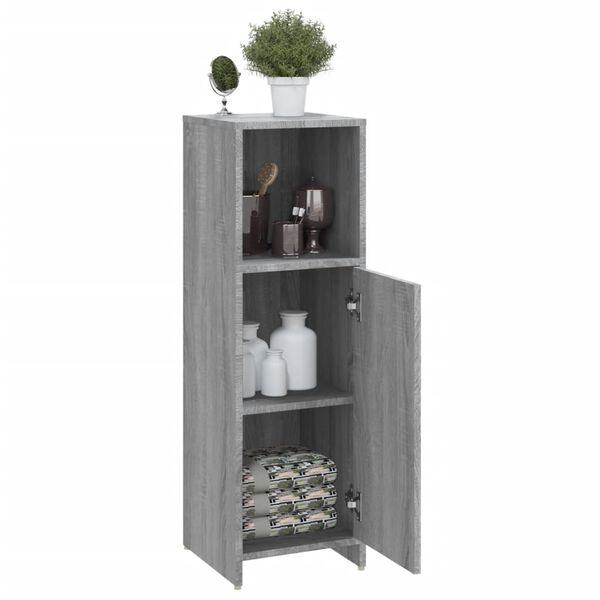 vidaXL Ντουλάπι Μπάνιου Γκρι Sonoma 30x30x95 εκ. Επεξεργασμένο Ξύλο