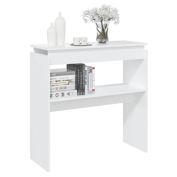 vidaXL Τραπεζάκι Κονσόλα Λευκό 80 x 30 x 80 εκ. από Επεξ. Ξύλο