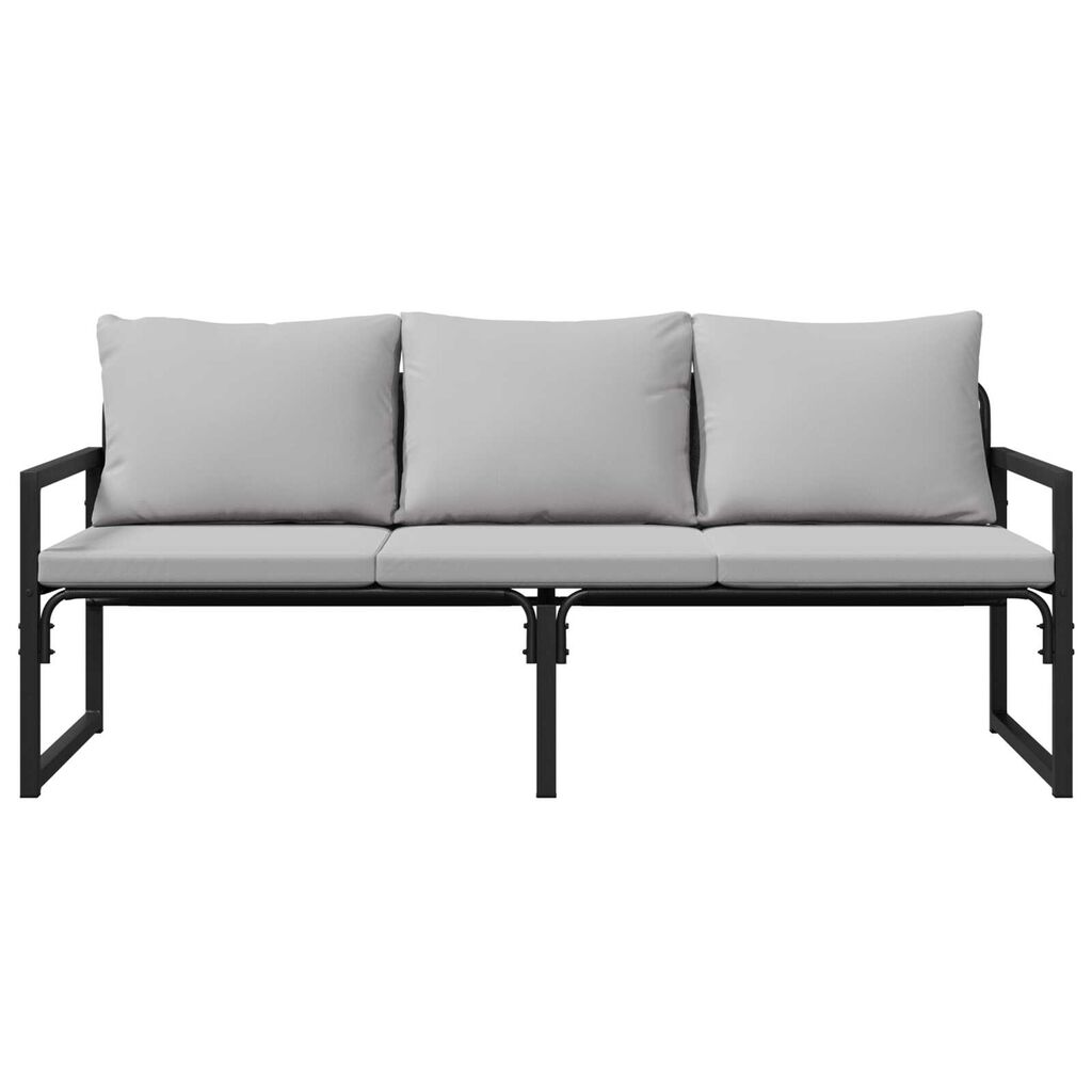 vidaXL Παγκάκι κήπου Μαύρο 61 x 72.5 x 71 εκ. Ατσάλι