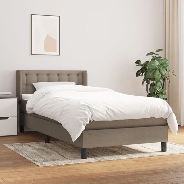 vidaXL &Kappa;&rho;&epsilon;&beta;ά&tau;&iota; Boxspring &mu;&epsilon; &Sigma;&tau;&rho;ώ&mu;&alpha; Taupe 90x190 &epsilon;&kappa;.&Upsilon;&phi;&alpha;&sigma;&mu;ά&tau;&iota;&nu;&omicron;