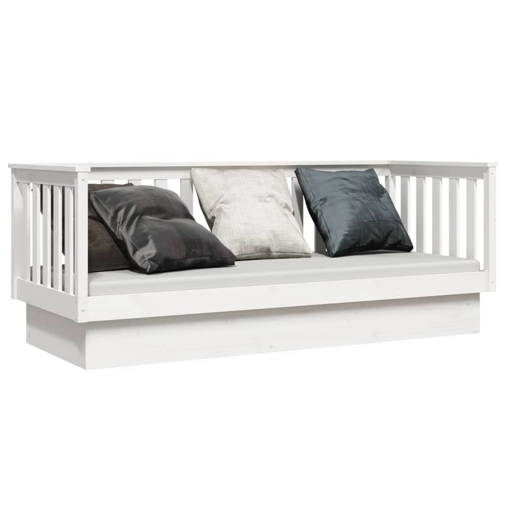 vidaXL Κρεβάτι ημέρας χωρίς στρώμα Λευκό 75x190 cm Στερεό ξύλο πεύκο