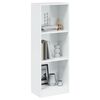 vidaXL Βιβλιοθήκη με 3 Ράφια Γυαλ. Λευκό 40x24x109 εκ. Επεξεργ. Ξύλο