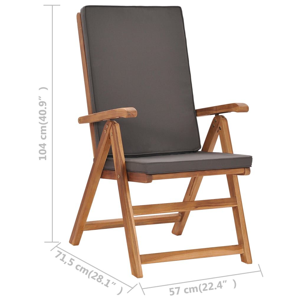 vidaXL Σετ Τραπεζαρίας Κήπου 9 Τεμ. Μασίφ Ξύλο Teak με Γκρι Μαξιλάρια