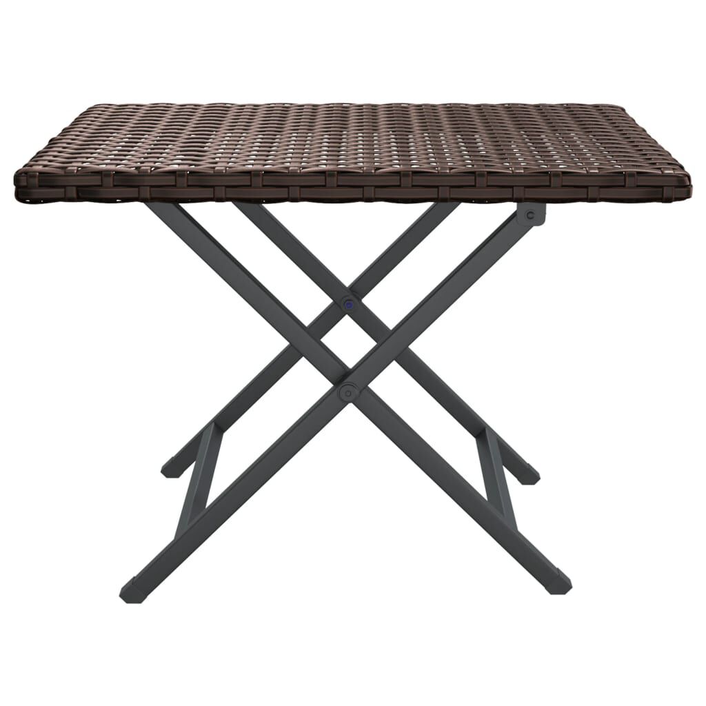 vidaXL Τραπέζι Πτυσσόμενο Καφέ 45 x 35 x 32 εκ. από Συνθετικό Ρατάν