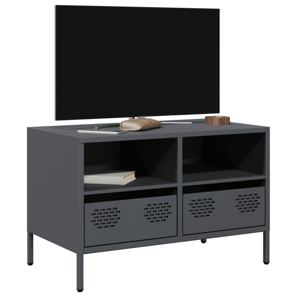 vidaXL Έπιπλο Τηλεόρασης Ανθρακί 68x39x43,5 εκ. Ατσάλι Ψυχρής Έλασης