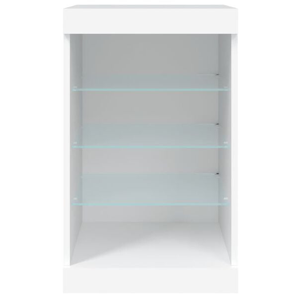 vidaXL Μπουφές με Φώτα LED Λευκός 41 x 37 x 67 εκ.
