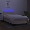 vidaXL &Kappa;&rho;&epsilon;&beta;ά&tau;&iota; Boxspring &mu;&epsilon; &Sigma;&tau;&rho;ώ&mu;&alpha; & LED &Kappa;&rho;&epsilon;&mu; 100x200 &epsilon;&kappa;. &Upsilon;&phi;&alpha;&sigma;&mu;ά&tau;&iota;&nu;&omicron;