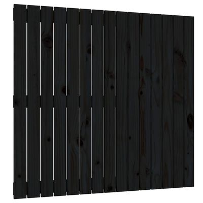 vidaXL Κεφαλάρι Τοίχου Μαύρο 95,5x3x90 εκ. από Μασίφ Ξύλο Πεύκου