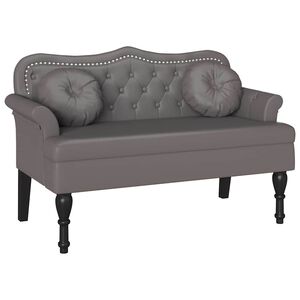 vidaXL Καναπές Chesterfield Γκρι 120,5 x 65 x 75 εκ. Τεχνητό Δέρμα