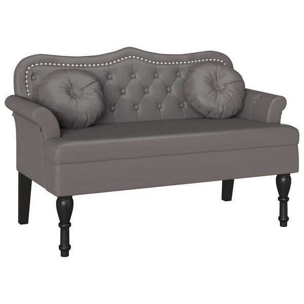 vidaXL Καναπές Chesterfield Γκρι 120,5 x 65 x 75 εκ. Τεχνητό Δέρμα