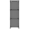 vidaXL Ντουλάπι με 3 Υφασμάτινα Συρτάρια Γκρι 34x34x101 εκ. από Ατσάλι