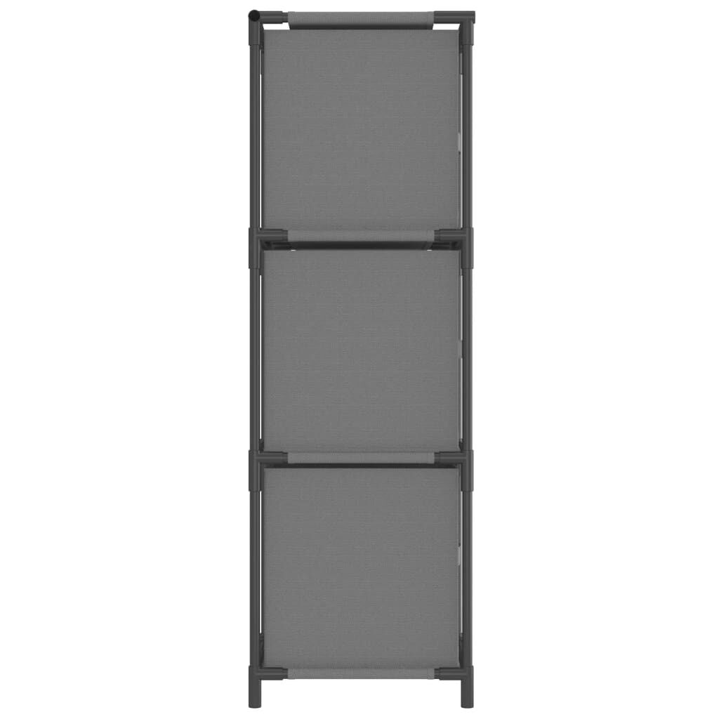 vidaXL Ντουλάπι με 3 Υφασμάτινα Συρτάρια Γκρι 34x34x101 εκ. από Ατσάλι