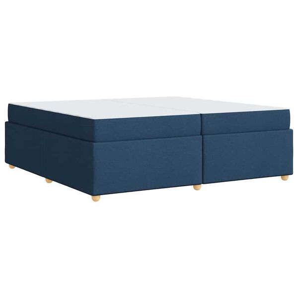 vidaXL Σκελετός Κρεβατιού με στρώμα Μπλε 200 x 200 cm ύφασμα