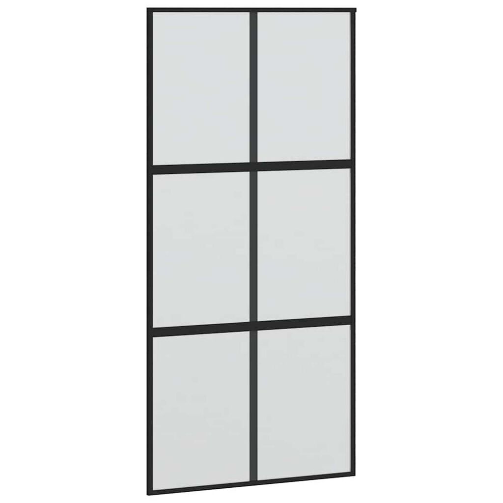 vidaXL Σετ συρόμενης πόρτας με υλικό μαύρο 102,5x205 cm