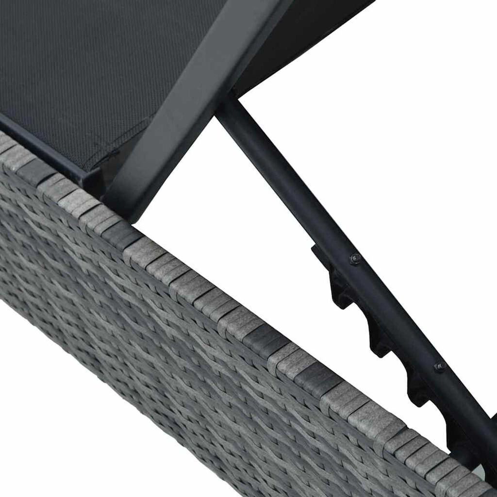 vidaXL Ξαπλώστρα με μαξιλάρι Γκρι 60 x 200 x 27εκ συνθετικό ρατάν