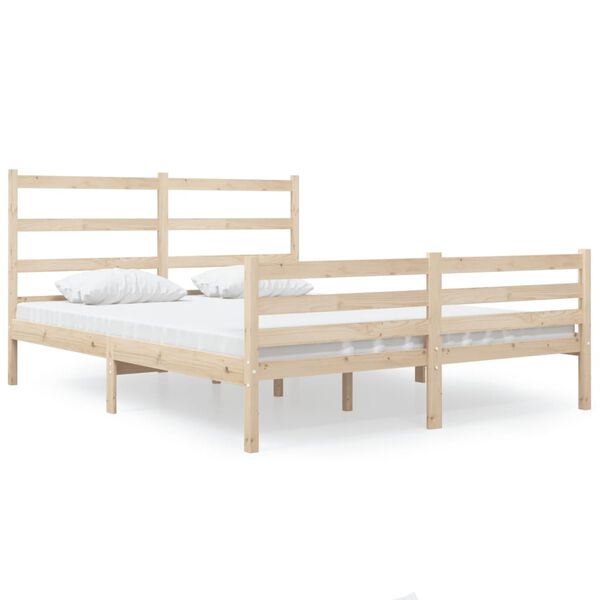 vidaXL Πλαίσιο Κρεβατιού 120 x 190 εκ. Μασίφ Πεύκο Small Double