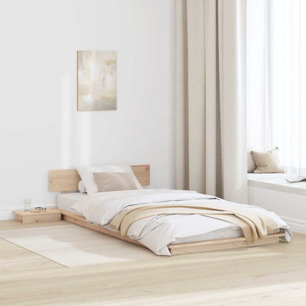 vidaXL Σκελετός Κρεβατιού Καφέ 75 x 190 cm ξύλο