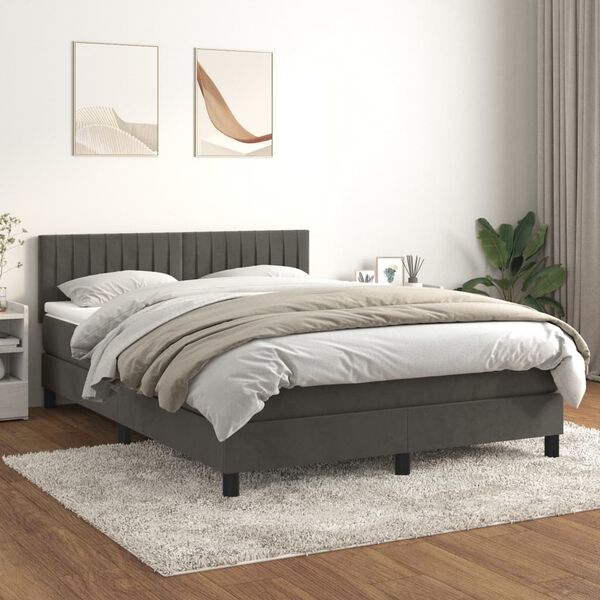 vidaXL &Kappa;&rho;&epsilon;&beta;ά&tau;&iota; Boxspring &mu;&epsilon; &Sigma;&tau;&rho;ώ&mu;&alpha; &Sigma;&kappa;&omicron;ύ&rho;&omicron; &Gamma;&kappa;&rho;&iota; 140x200 &epsilon;&kappa;. &Beta;&epsilon;&lambda;&omicron;ύ&delta;&iota;&nu;&omicron;